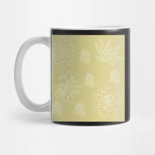 Succulents Pattern Peachy White Mug